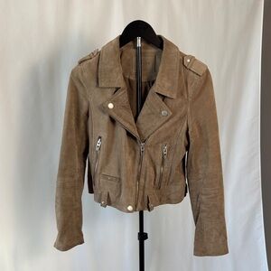 Blank NYC Taupe Suede Moto Jacket Size Medium